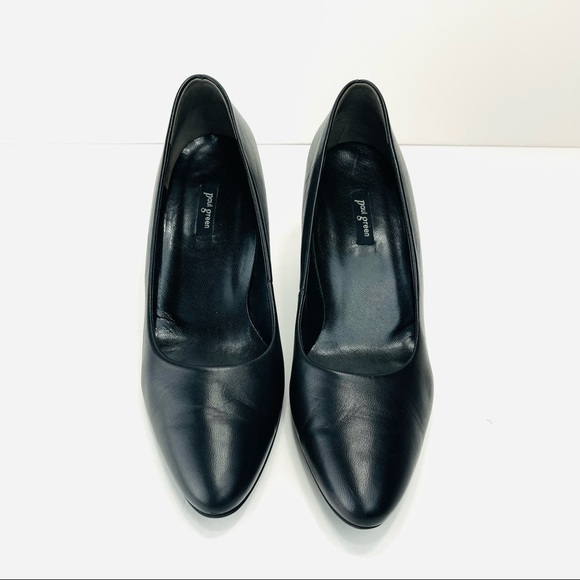 📌SOLD📌 PAUL GREEN BLACK LEATHER HEELED SHOES - Picture 8 of 16